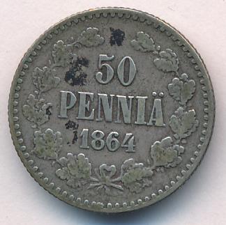 1864 50 пенни аверс