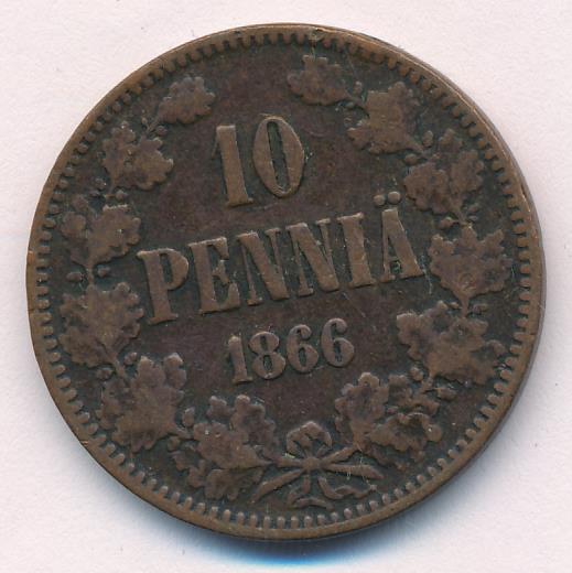 1866 10 пенни аверс