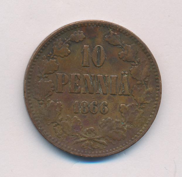 1866 10 пенни аверс