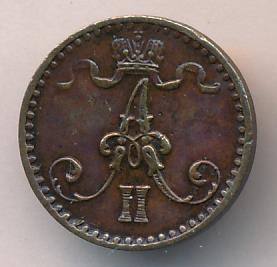 1866 1 пенни реверс