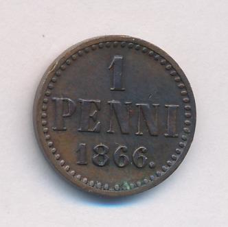1866 1 пенни аверс