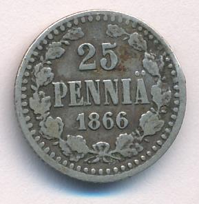 1866 25 пенни аверс