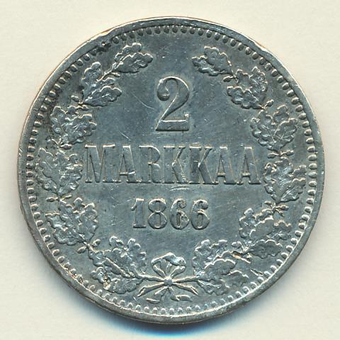 1866 2 марки аверс
