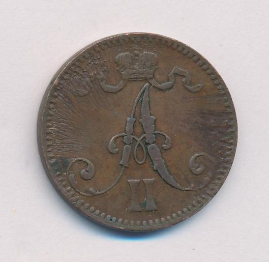 1866 5 пенни реверс