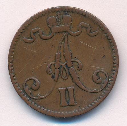 1870 5 пенни реверс