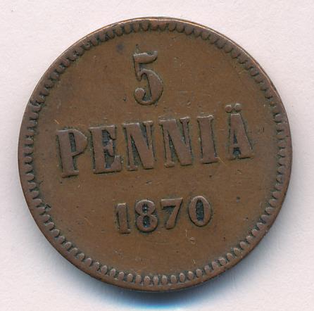 1870 5 пенни аверс