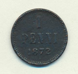 1872 1 пенни аверс