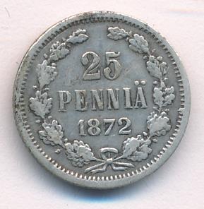 1872 25 пенни аверс