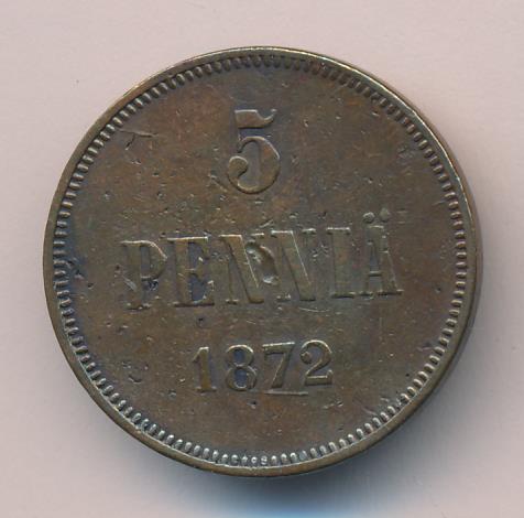 1872 5 пенни аверс