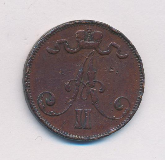 1872 5 пенни реверс