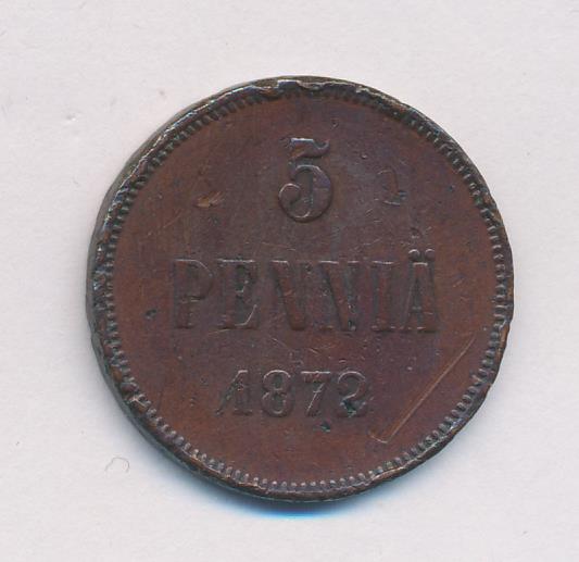 1872 5 пенни аверс