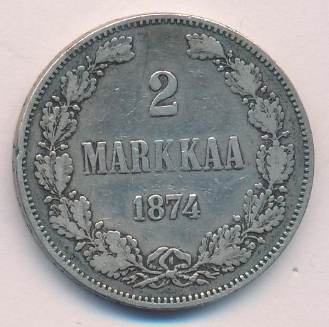 1874 2 марки аверс