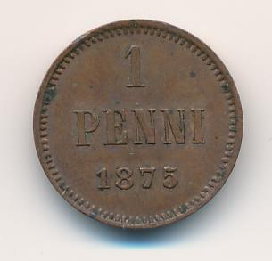 1875 1 пенни аверс