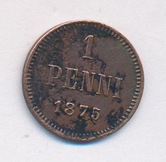 1875 1 пенни аверс