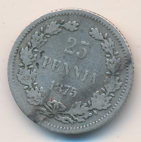 1875 25 пенни аверс
