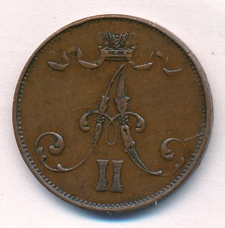 1875 5 пенни реверс