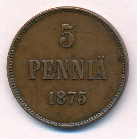 1875 5 пенни аверс
