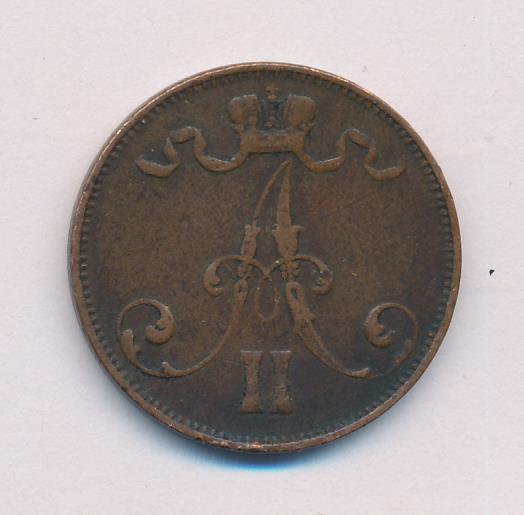 1875 5 пенни реверс