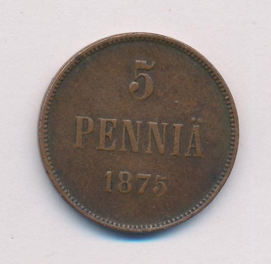 1875 5 пенни аверс