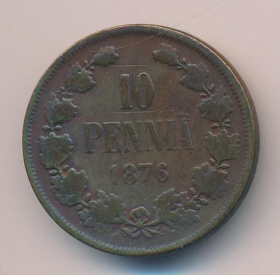 1876 10 пенни аверс