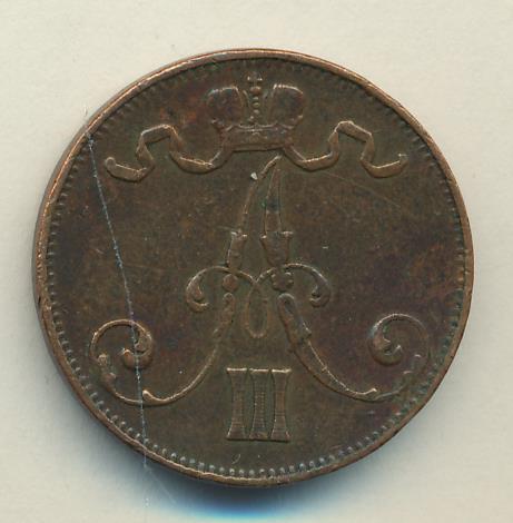 1889 5 пенни реверс