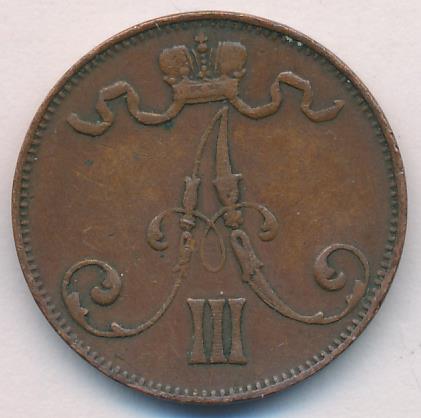 1889 5 пенни реверс