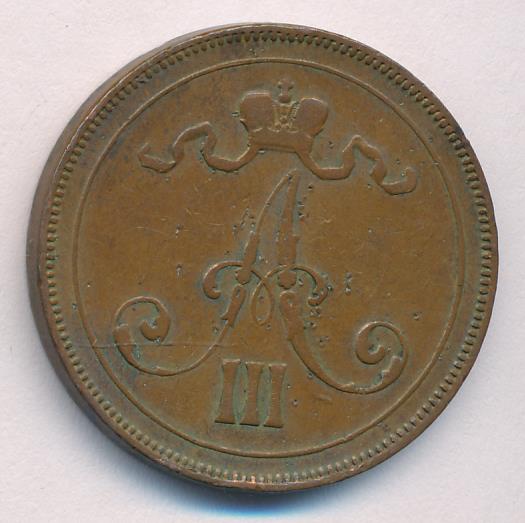 1891 10 пенни реверс