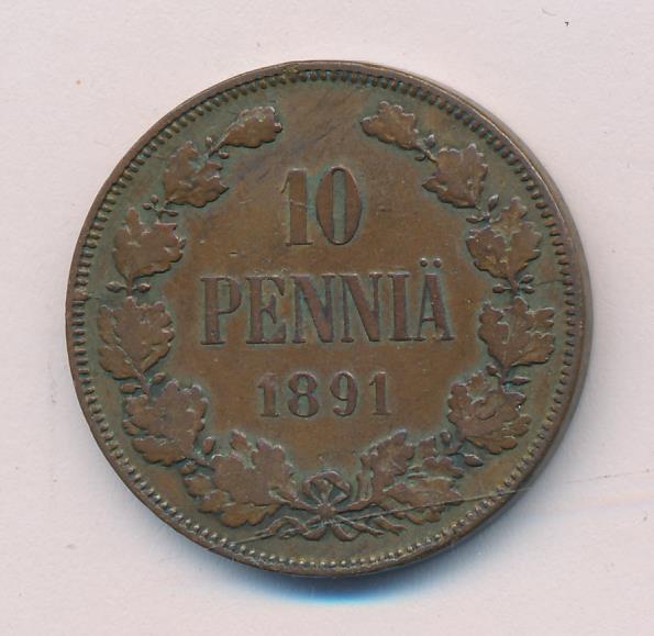 1891 10 пенни аверс