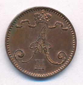 1891 1 пенни реверс