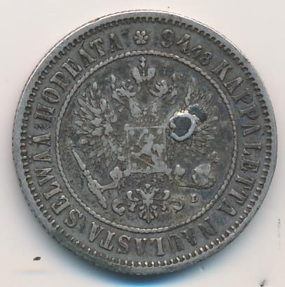 1892 1 марка. Заделано отверстие реверс