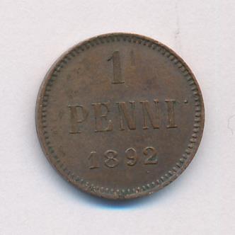1892 1 пенни аверс