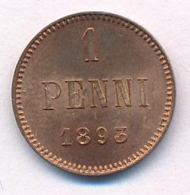 1893 1 пенни аверс