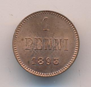 1893 1 пенни аверс