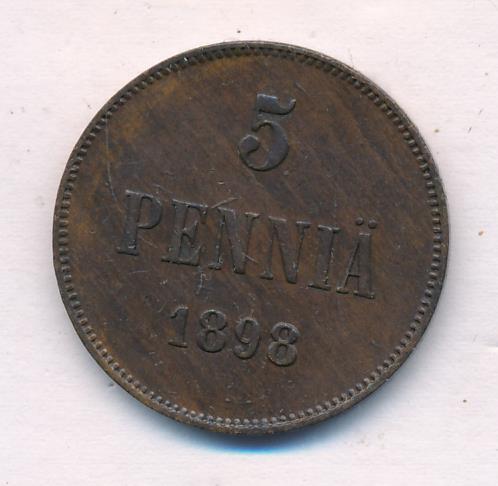 1898 5 пенни реверс