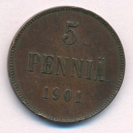 1901 5 пенни аверс