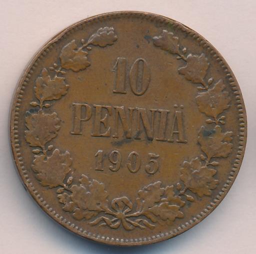 1905 10 пенни аверс