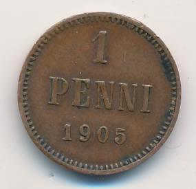 1905 1 пенни аверс