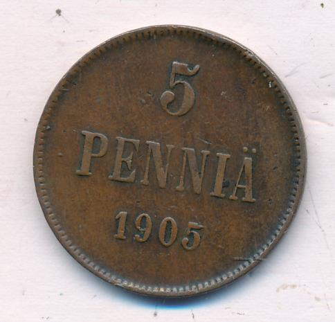 1905 5 пенни аверс