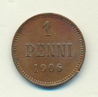 1906 1 пенни аверс