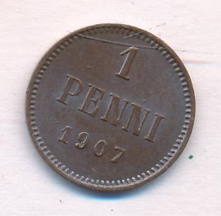 1907 1 пенни реверс