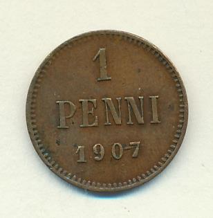 1907 1 пенни аверс