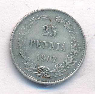 1907 25 пенни аверс