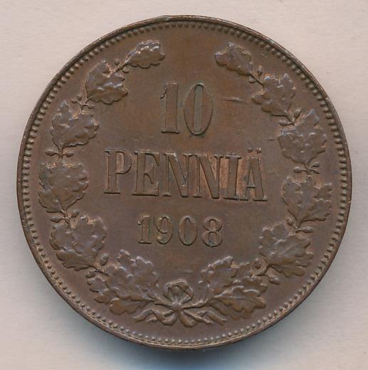 1908 10 пенни аверс