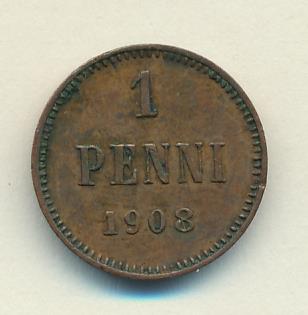 1908 1 пенни аверс