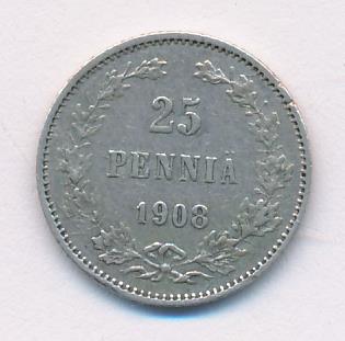 1908 25 пенни аверс