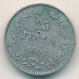 1908 25 пенни аверс