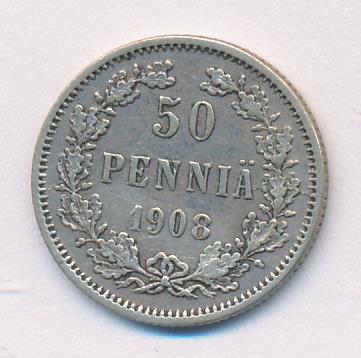 1908 50 пенни аверс