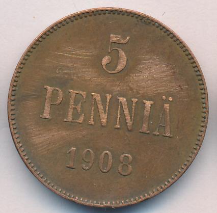 1908 5 пенни аверс