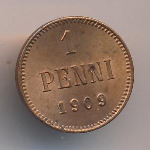 1909 1 пенни аверс