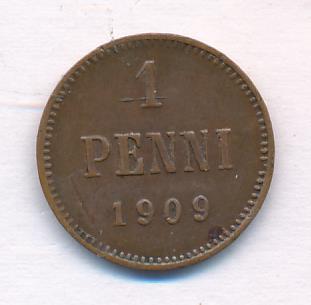 1909 1 пенни реверс